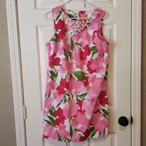 Ruby Rd. Floral Print Dress With Neck Detail 14